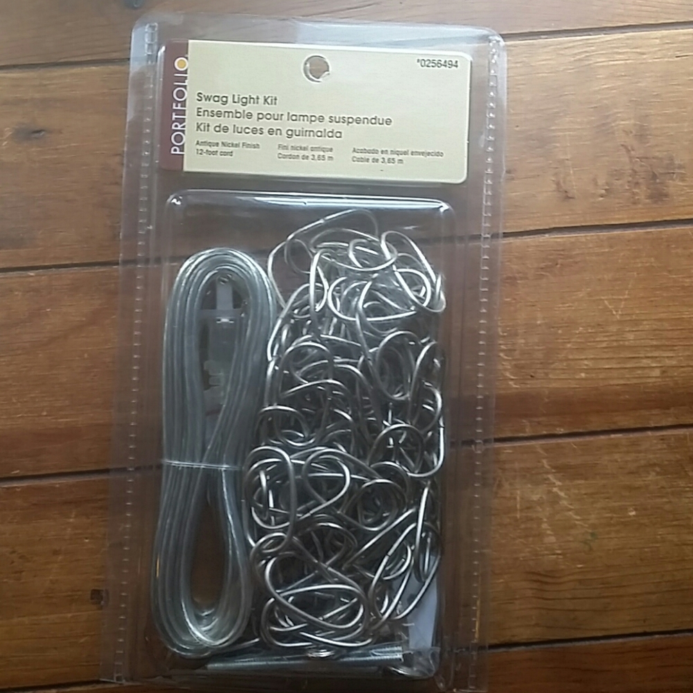 New Portfolio Swag Antique Nickle 2 Hook Light Kit